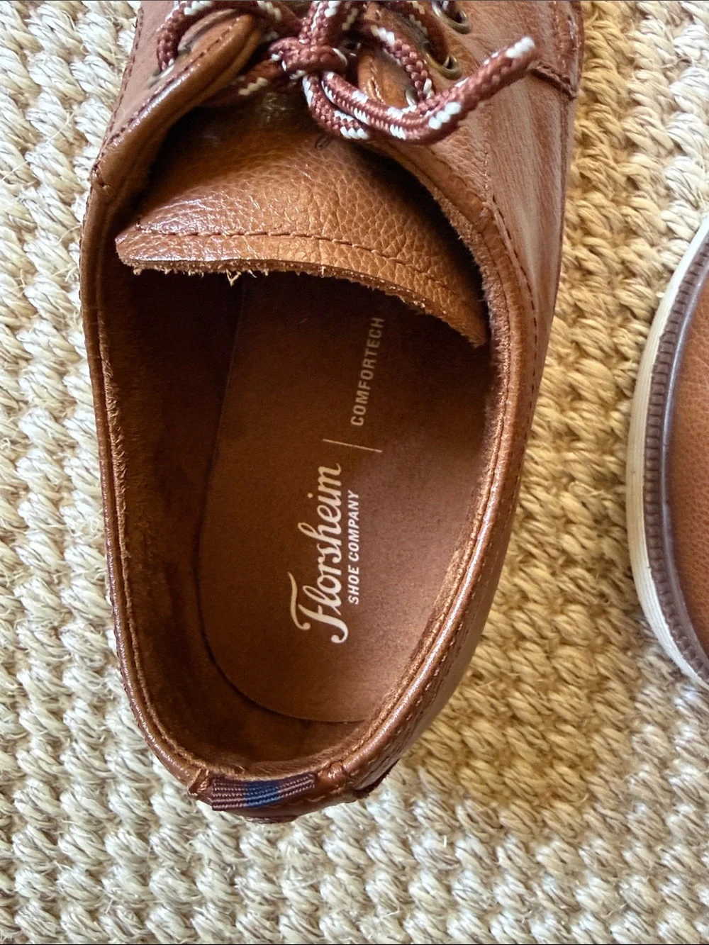 Florsheim Boys Cognac Brown Leather Derby Lace-Up Shoes
